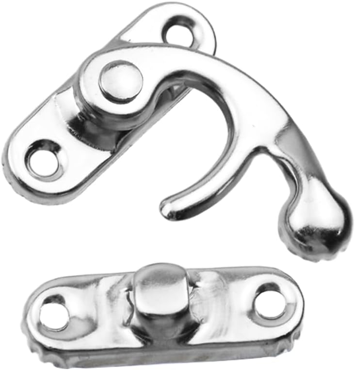 Sscon 20Pcs Silver Small Swing Clasp Latch, Antique Vintage Right Toggle Hasp for Jewelry Box and Wooden Box - Image 4